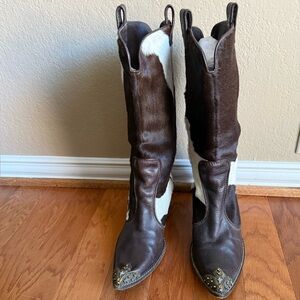 Giuseppe Zanotti cowhide pony hair western boots